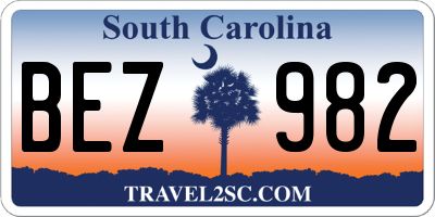 SC license plate BEZ982