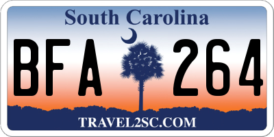 SC license plate BFA264