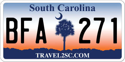 SC license plate BFA271
