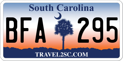 SC license plate BFA295