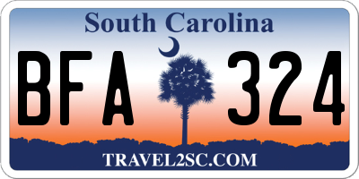 SC license plate BFA324
