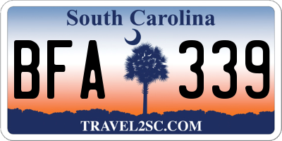 SC license plate BFA339