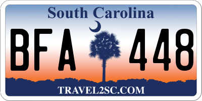 SC license plate BFA448