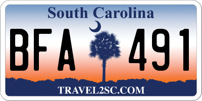 SC license plate BFA491