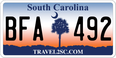 SC license plate BFA492