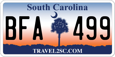 SC license plate BFA499