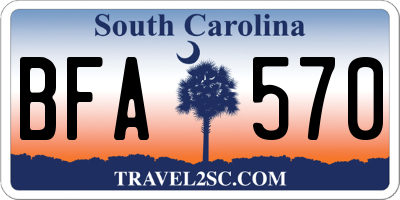 SC license plate BFA570
