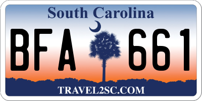 SC license plate BFA661