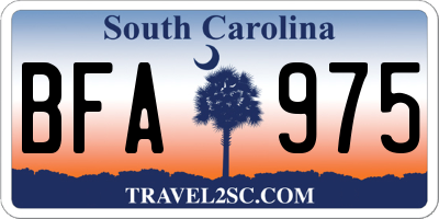 SC license plate BFA975