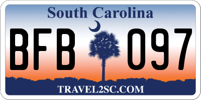SC license plate BFB097