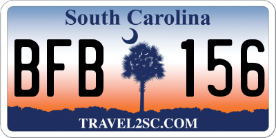 SC license plate BFB156