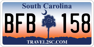 SC license plate BFB158