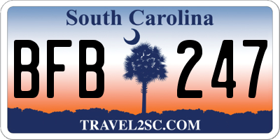 SC license plate BFB247