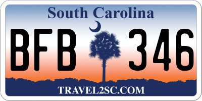 SC license plate BFB346