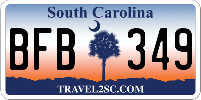 SC license plate BFB349