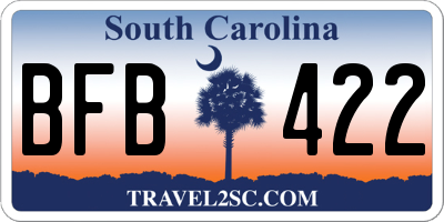 SC license plate BFB422