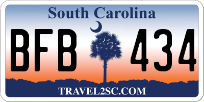 SC license plate BFB434