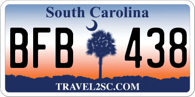 SC license plate BFB438