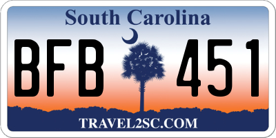 SC license plate BFB451