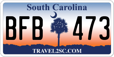 SC license plate BFB473