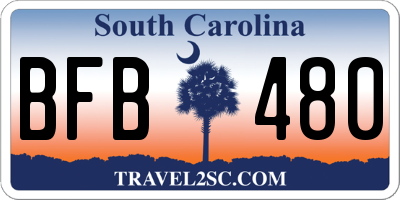 SC license plate BFB480