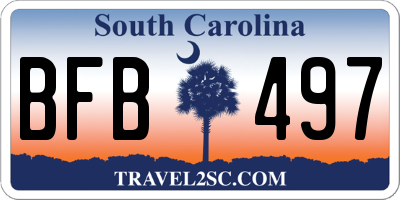 SC license plate BFB497