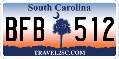 SC license plate BFB512