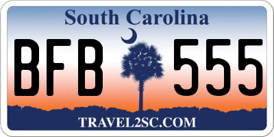 SC license plate BFB555