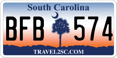 SC license plate BFB574