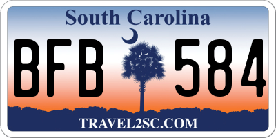 SC license plate BFB584