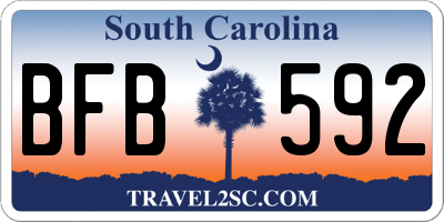SC license plate BFB592