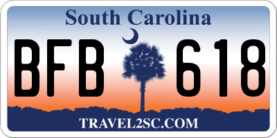 SC license plate BFB618