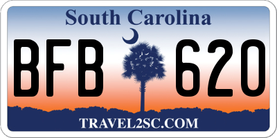 SC license plate BFB620