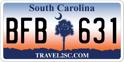 SC license plate BFB631