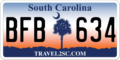 SC license plate BFB634