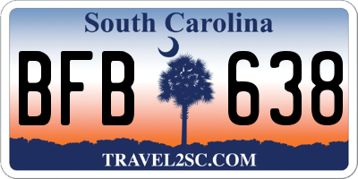 SC license plate BFB638