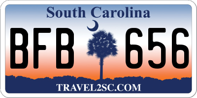 SC license plate BFB656