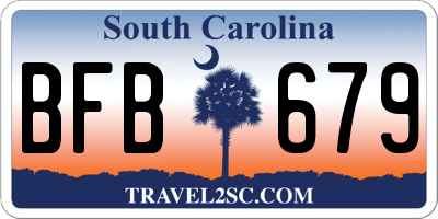 SC license plate BFB679
