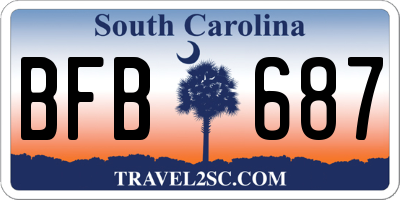 SC license plate BFB687