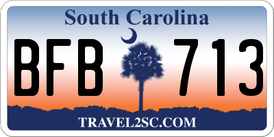 SC license plate BFB713