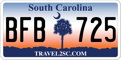 SC license plate BFB725