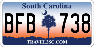 SC license plate BFB738