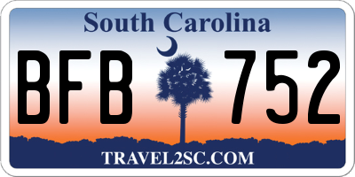SC license plate BFB752