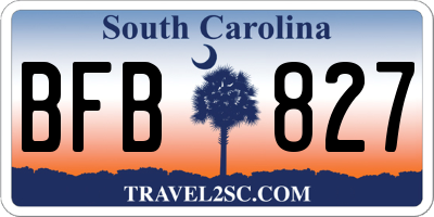 SC license plate BFB827