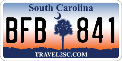 SC license plate BFB841