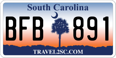 SC license plate BFB891