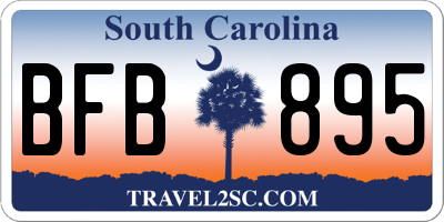 SC license plate BFB895