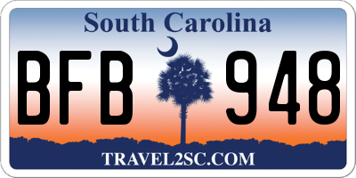 SC license plate BFB948