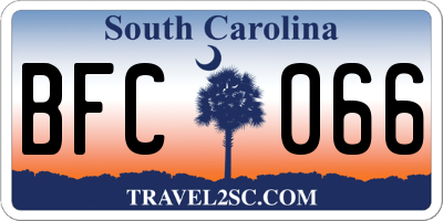 SC license plate BFC066