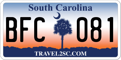 SC license plate BFC081